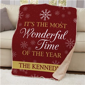 Personalized Most Wonderful Time 50x60 Sherpa Blanket