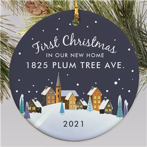 Personalized New Home Round Ornament