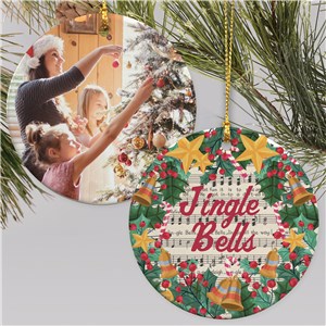 Personalized Jingle Bells Double Sided Round Ornament
