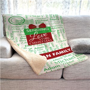 Personalized Sending Love This Christmas Present Word Art 50 x 60 Sherpa