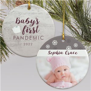 Personalized Baby's First Pandemic Double Sided Photo Ornament