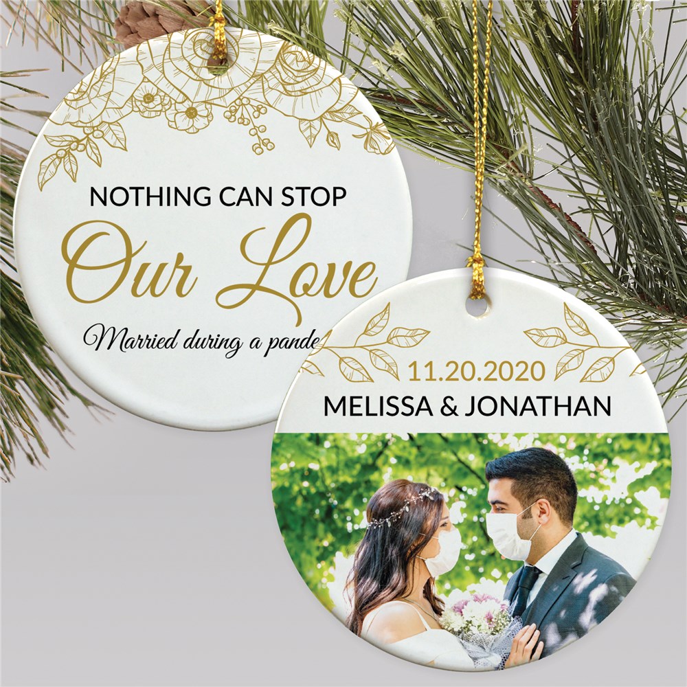 Personalized Nothing Can Stop Our Love Photo Double Sided Ornament