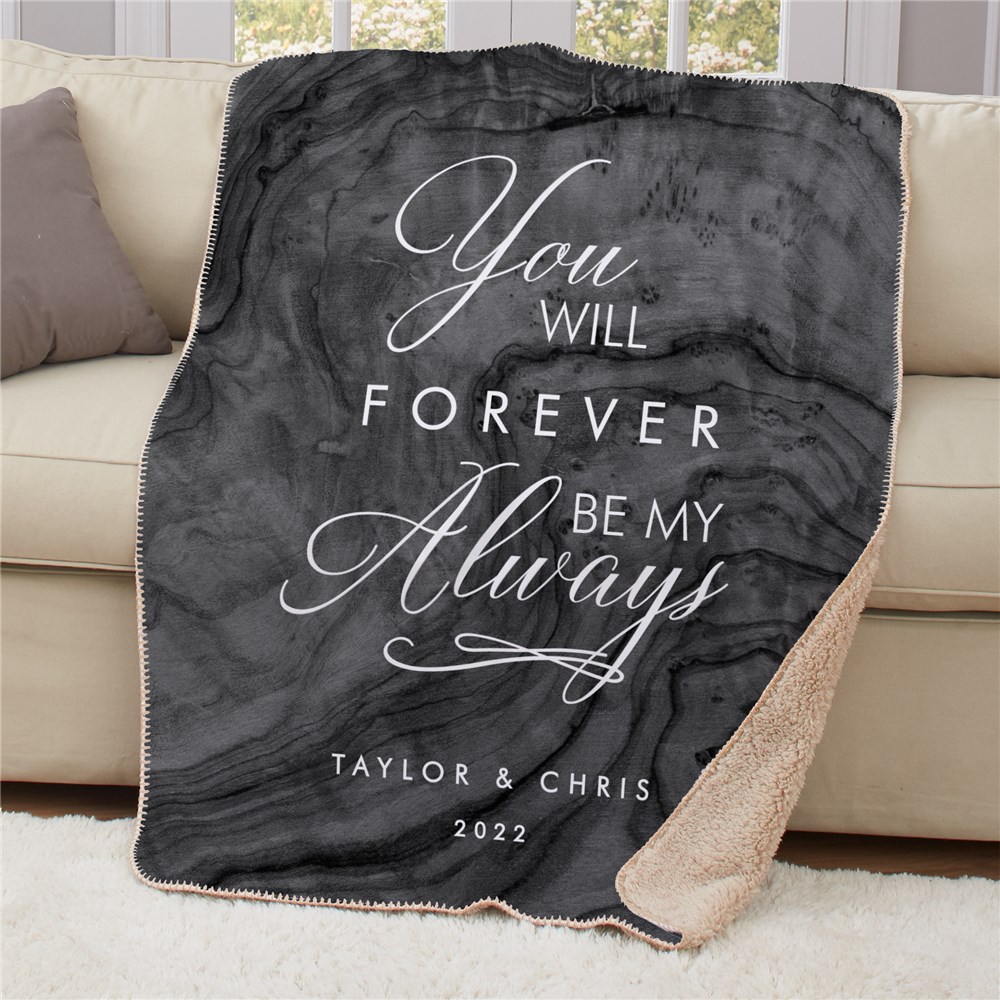 Personalized Forever My Always 50x60 Sherpa Blanket