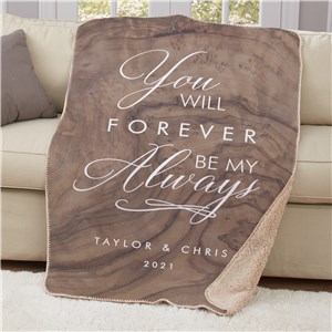 Personalized Forever My Always Sherpa Blanket