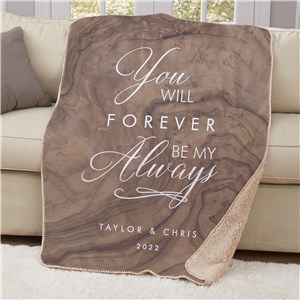 Personalized Forever My Always Sherpa Blanket