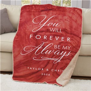 Personalized Forever My Always Sherpa Blanket