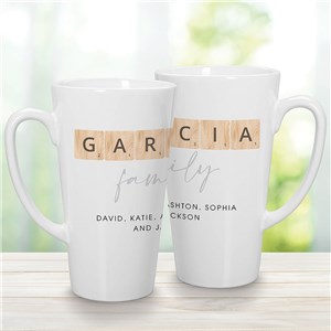 Personalized Letter Tiles Latte Mug