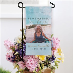 Personalized Remembered In Love Mini Garden Flag