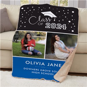 Personalized Class of 2 Photos Sherpa Throw