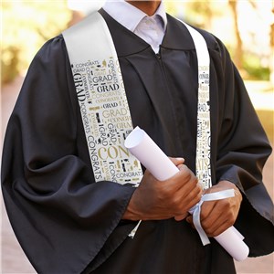 Personalized Word Art Graduation Stole