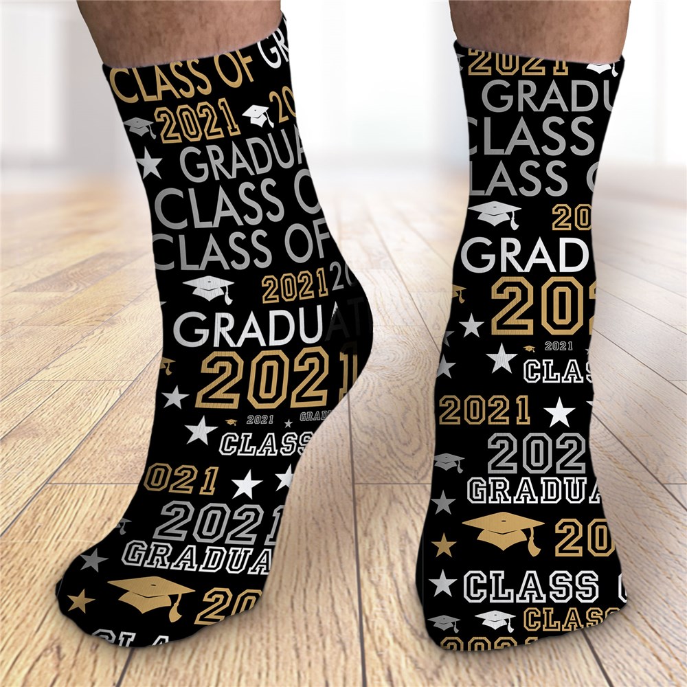 Graduation Year Word Art Crew Socks