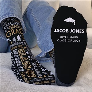 Graduation Year Word Art Crew Socks