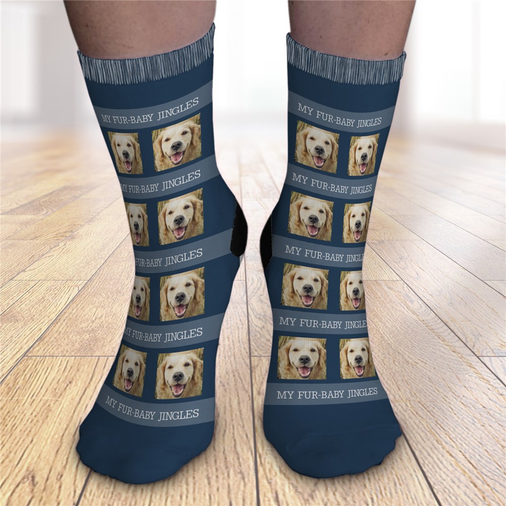 Personalized Repeating Photo and Custom Message Crew Socks