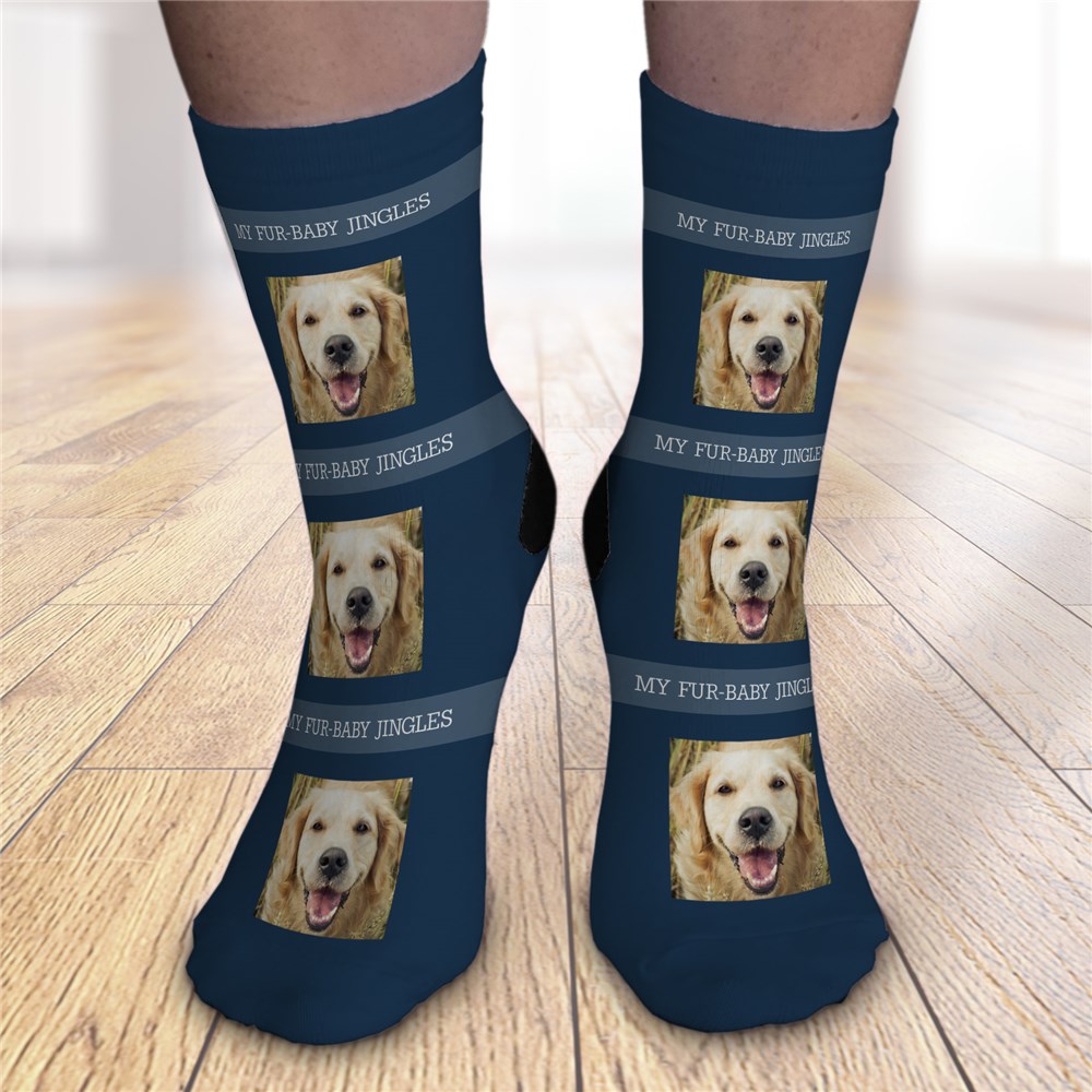 Personalized Repeating Photo and Custom Message Crew Socks
