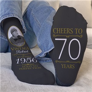 Personalized Aged to Perfection with Photo Crew Socks