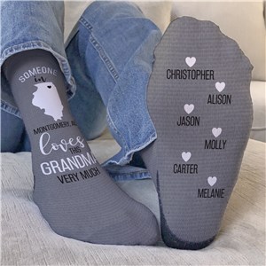 Personalized Someone Loves Me Crew Socks U17556141