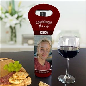 Personalized Congrats Grad Wine Gift Bag with Photo