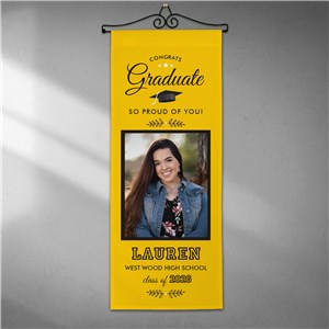 Personalized Congrats Graduate with Photo Wall Hanging