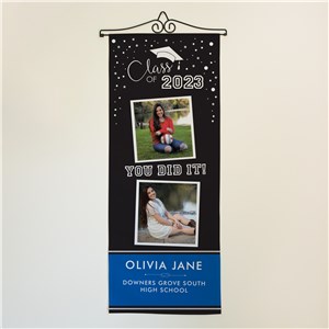 Personalized Class Of with 2 Photos Wall Hanging