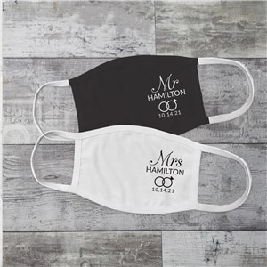 Personalized Wedding Rings Face Mask