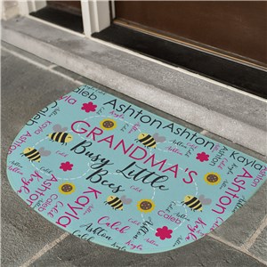 Personalized Busy Bees Word Art Half Round Doormat