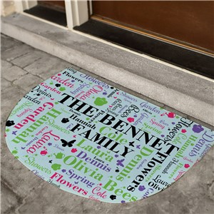 Personalized Bright Spring Word Art Half Round Doormat