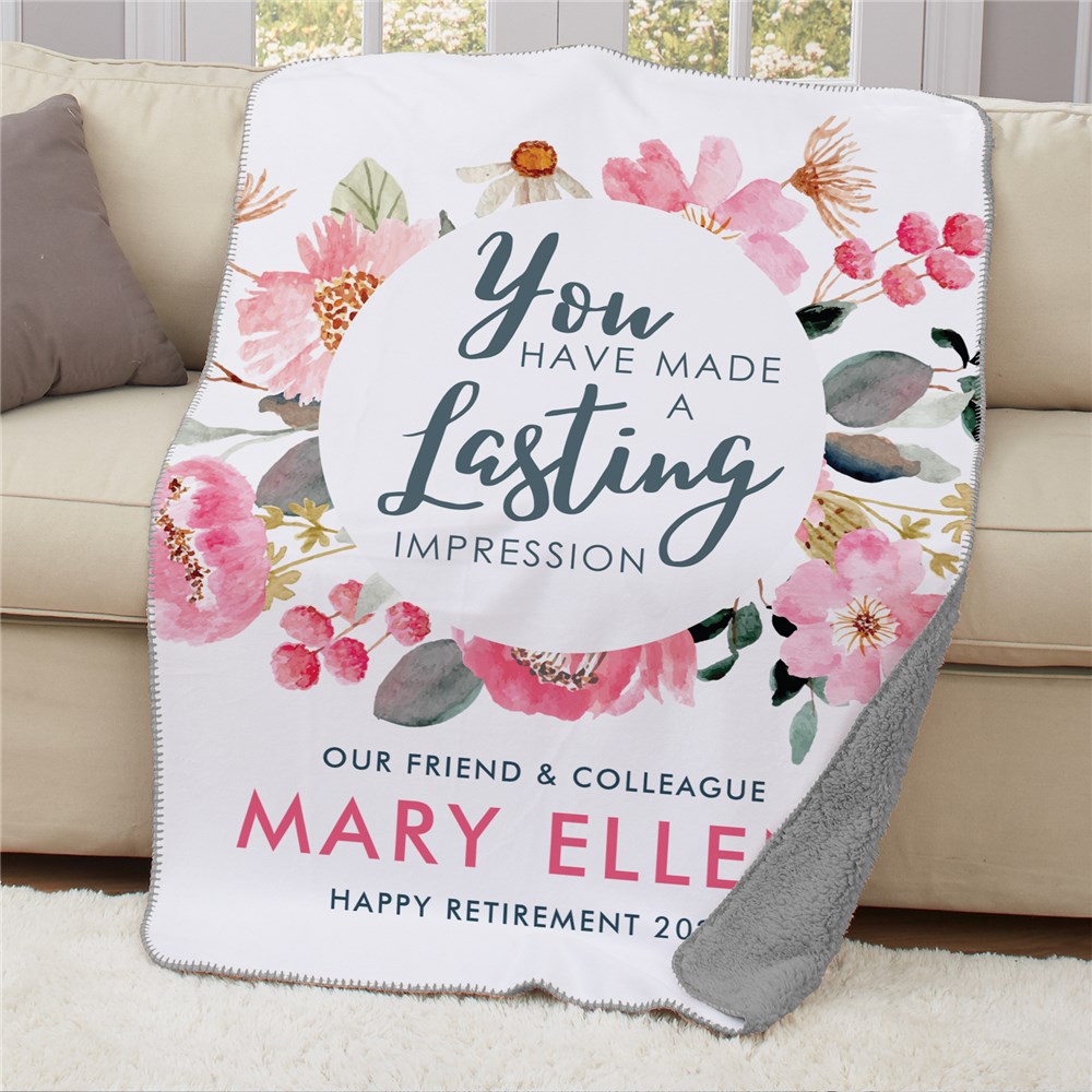Personalized You Have Made a Lasting Impression 50x60 Sherpa Blanket