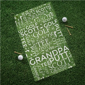Custom Golf Towel with Word-Art Design