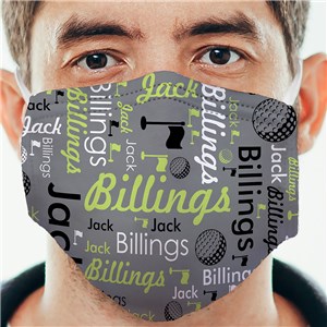 Personalized Golf Word-Art Face Mask