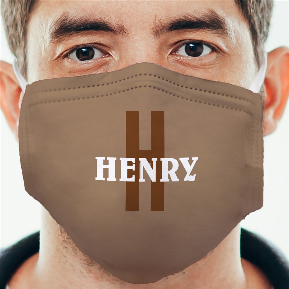 Personalized Name and Initial Serif Face Mask