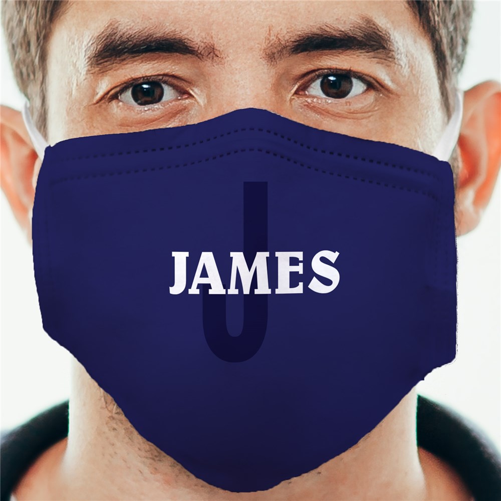 Personalized Name and Initial Serif Face Mask