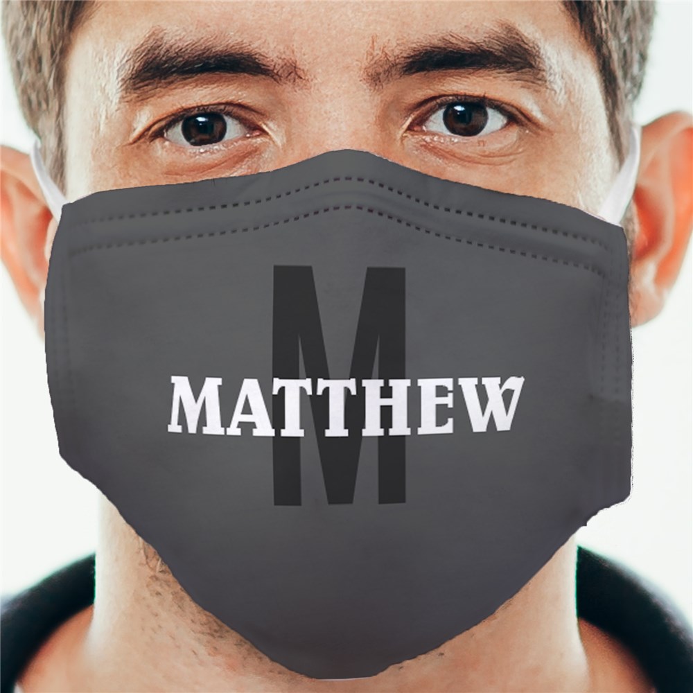 Personalized Name and Initial Serif Face Mask