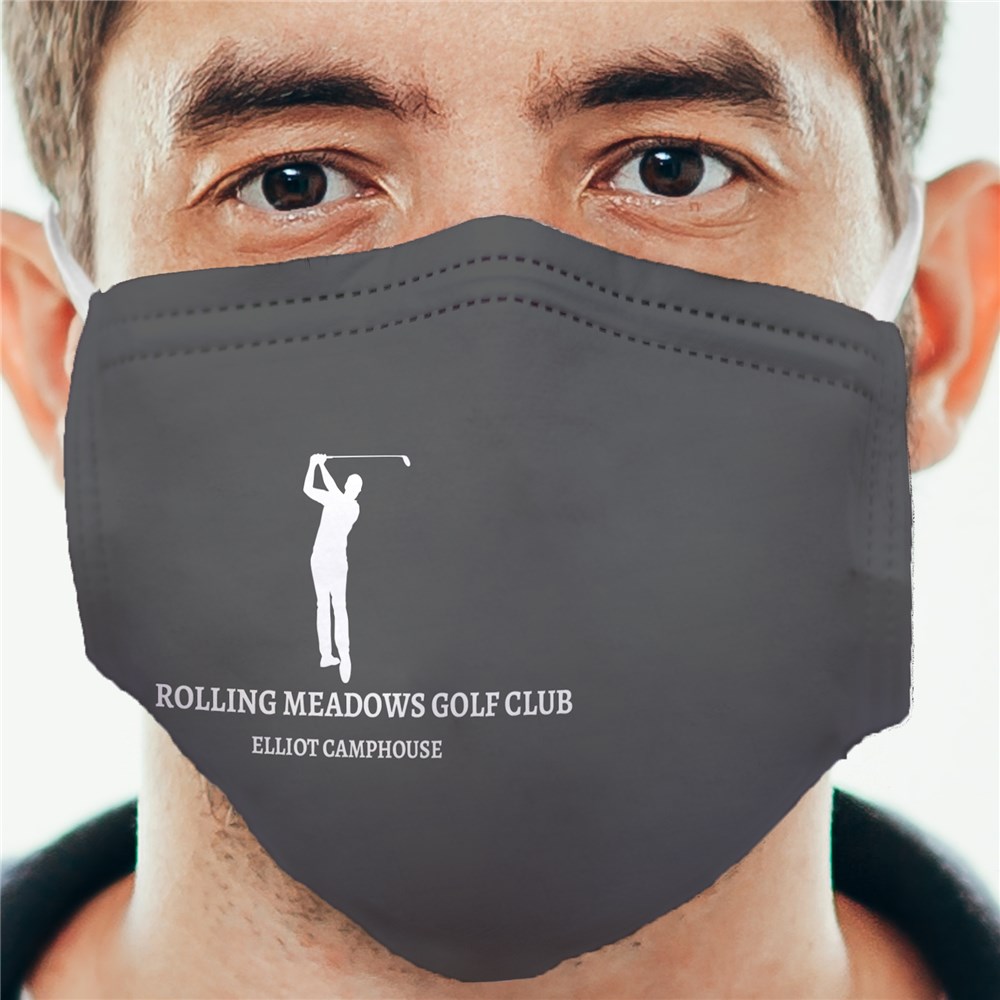 Personalized Golfer Silhouette Face Mask GiftsForYouNow