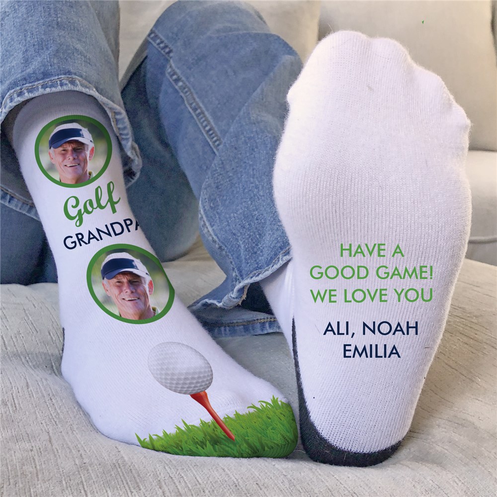 Personalized Golf Photo Crew Socks