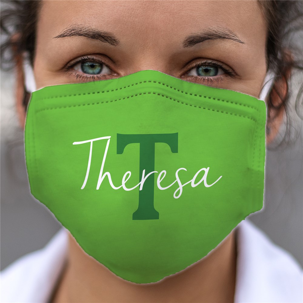 Personalized Name and Initial Script Face Mask