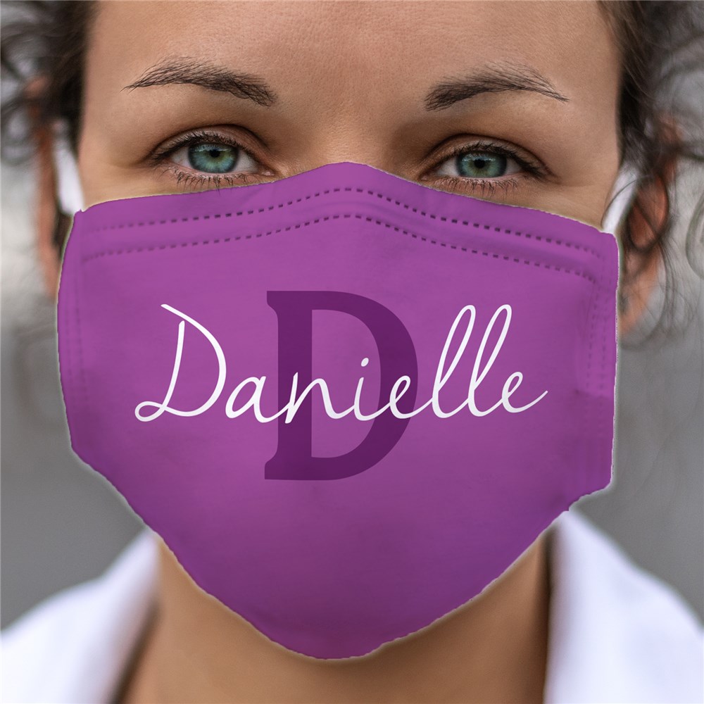 Personalized Name and Initial Script Face Mask