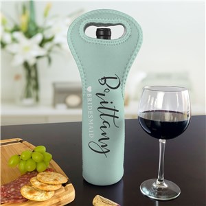 Personalized Name with Title Bridesmaid Wine Gift Bag