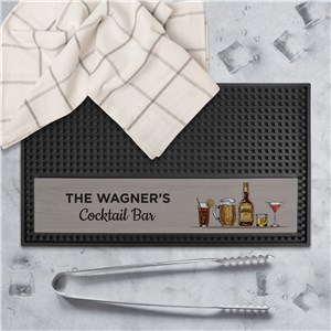 Personalized Cocktail Bar with Drinks Rectangle Bar Mat U18003132RT
