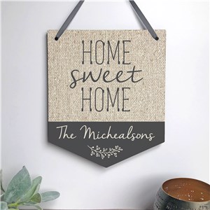Personalized Home Sweet Home Banner Shaped Sign