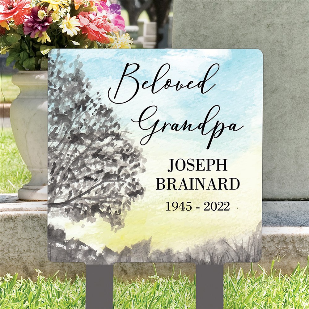 Personalized Watercolor Tree Square Yard Sign