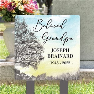 Personalized Watercolor Tree Square Yard Sign