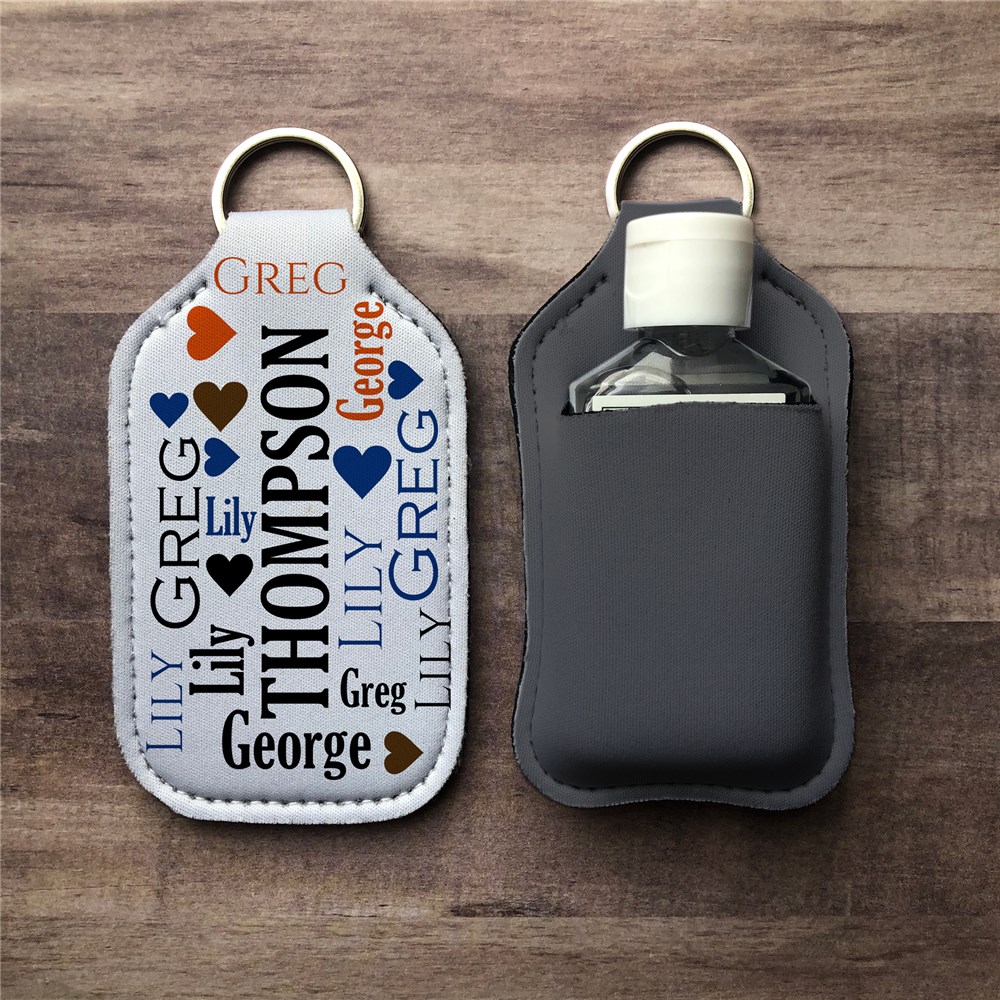 Personalized Hand Sanitizer Holder with Family Word-Art