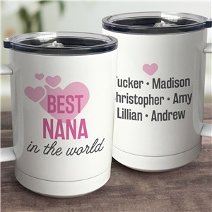 Personalized Best Grandma in the World Mug with Lid