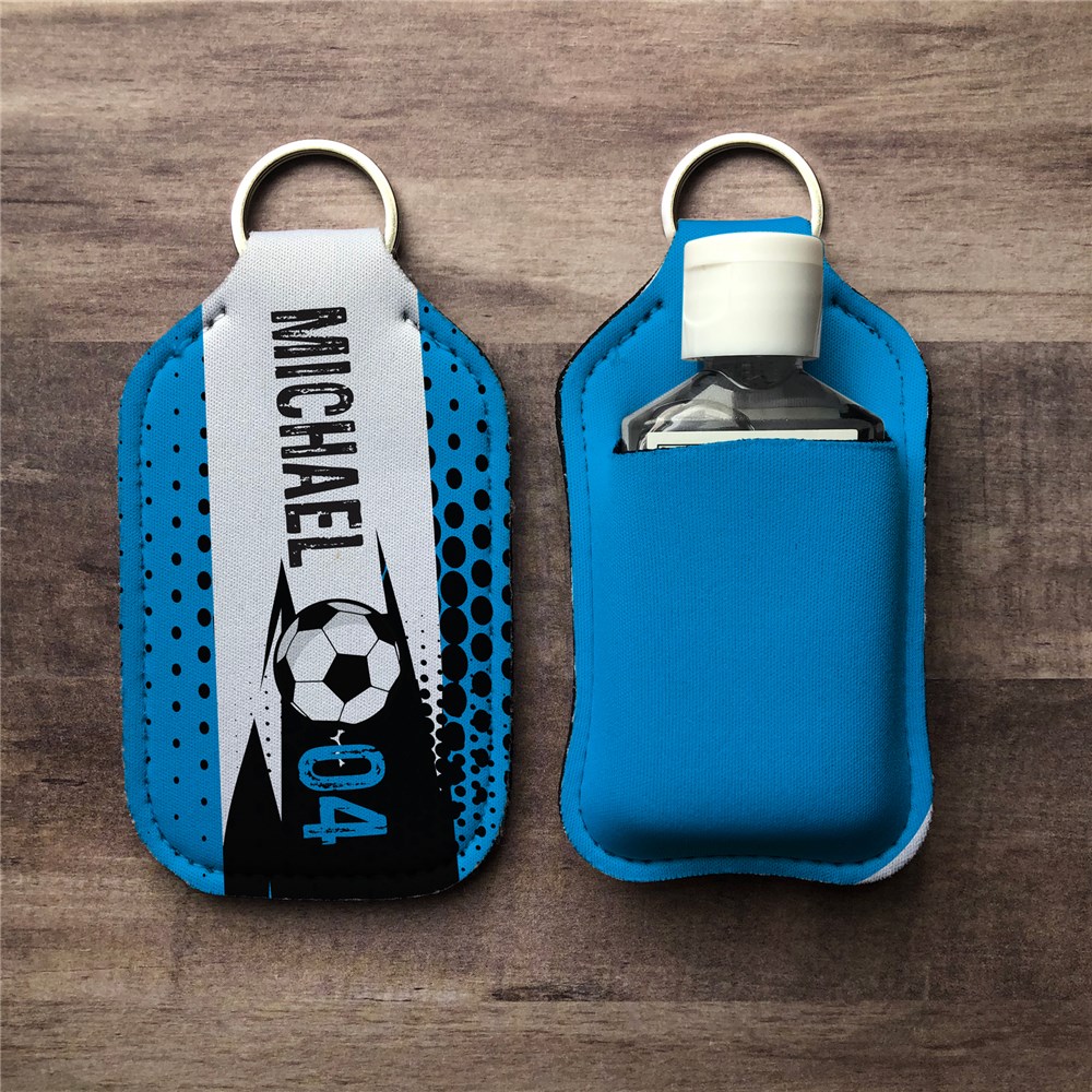 Personalized Sports-Themed Hand Sanitizer Key Chain Holder