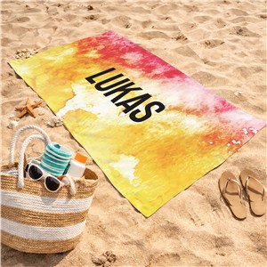 Personalized Tie Dye Beach Towel with Name