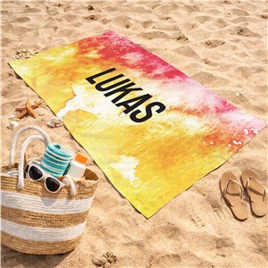Personalized Tie Dye Beach Towel with Name