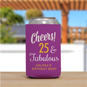 Personalized Cheers Birthday Can Cooler