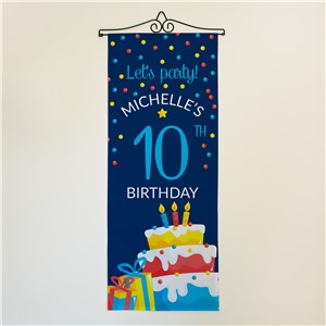 Personalized Colorful Birthday Cake Wall Hanging with Age