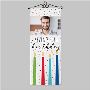 Personalized Birthday Wall Hanging with Confetti Design and photo