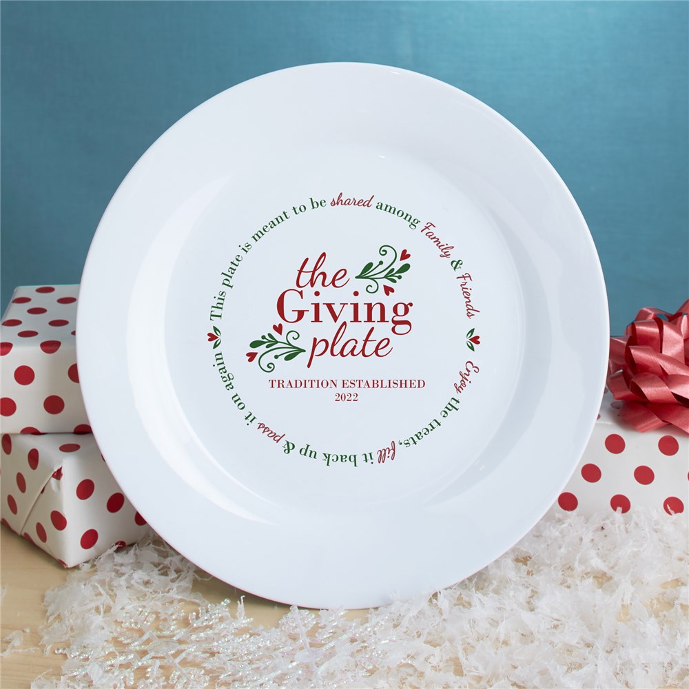 Personalized The Christmas Giving Plate with Hearts